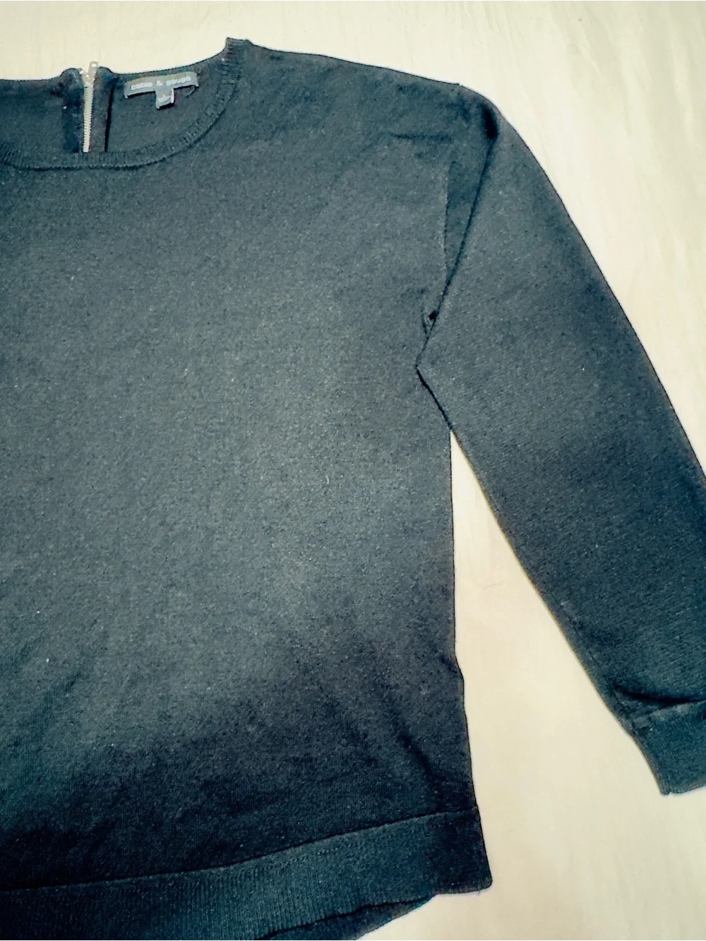 Cable & Gauge Women's Black Long-Sleeve Pullover Sweater size Large